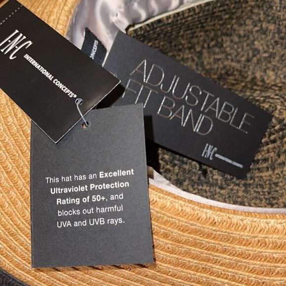 NWT INC International Concepts sun hat black white tan. One size - Picture 7 of 7